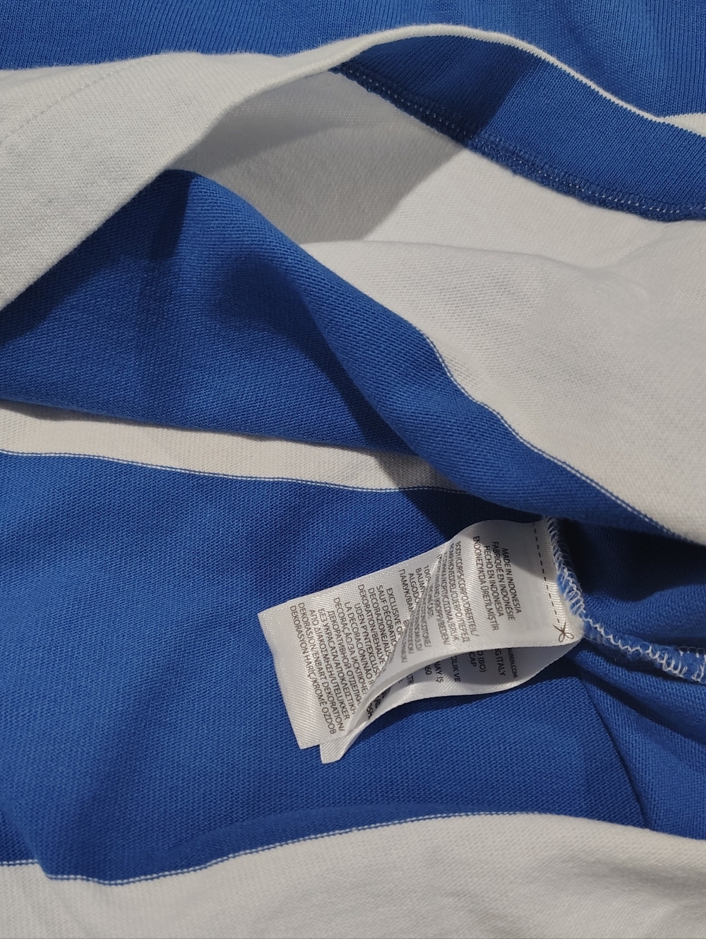 Ralph Lauren Men's Blue and White Striped Rugby Polo Size Medium NWT - Picture 3 of 5